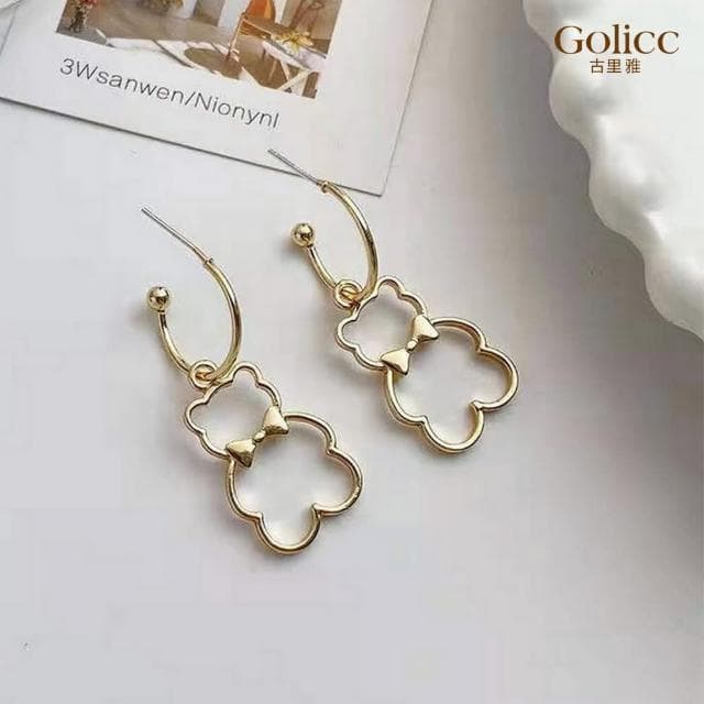 【Golicc】耳環 日韓 可愛 簍空 小熊(母親節 生日 情人節 飾品 耳釘 耳飾 耳墜 禮物)