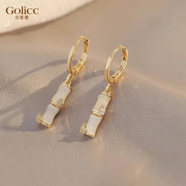 【Golicc】耳環 竹節(雙11 聖誕節 生日 飾品 耳釘 耳飾 耳墜 禮物)
