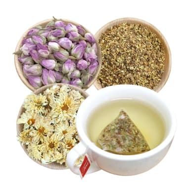 【GreenMarket 菓青市集】三花美妍茶三角茶包1.5gx10入x1袋(玫瑰;菊花;桂花)