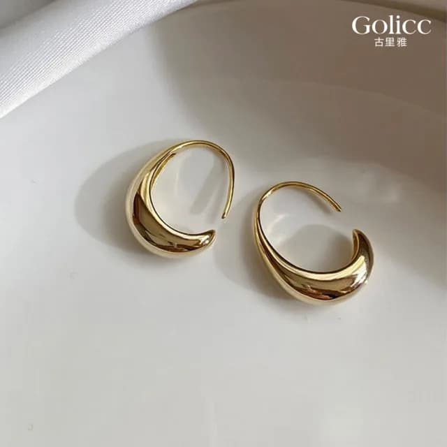 【Golicc】耳環 韓國 東大門 弧形(99購物限定 生日 飾品 耳釘 耳飾 耳墜 禮物)