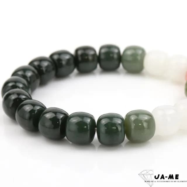 【JA-ME】天然和田玉漸層色招財貓手珠10mm(77購物節/禮物/現貨)