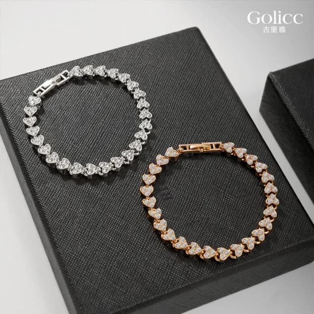 【Gulicc】手鍊 歐美 羅馬 方晶(雙11 聖誕節 生日 手環 手繩 首飾 飾品 禮物)