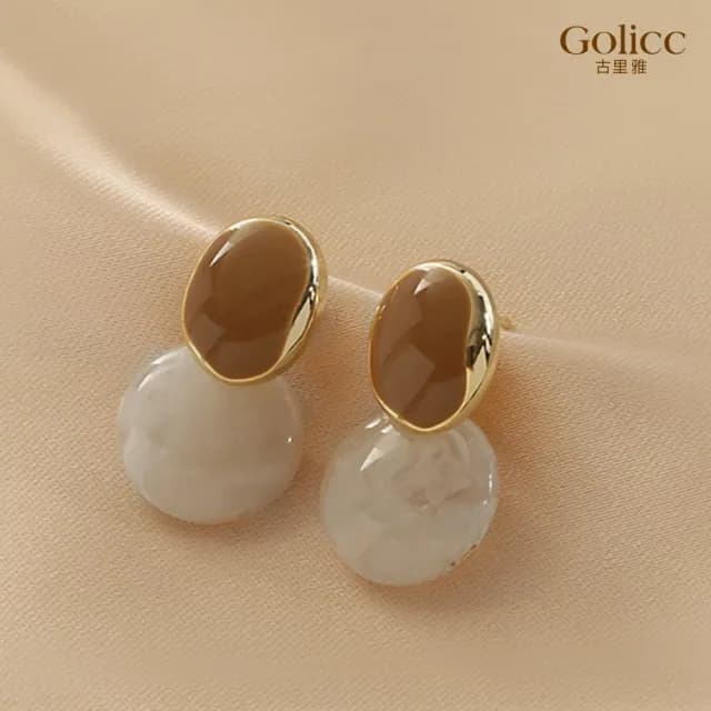 【Golicc】耳環 氣質 復古 圓形(99購物限定 生日 飾品 耳釘 耳飾 耳墜 禮物)