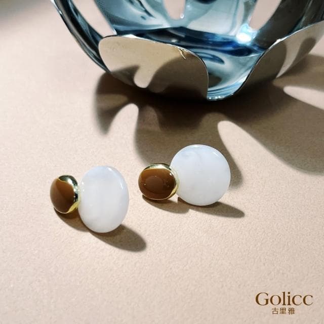 【Golicc】耳環 氣質 復古 圓形(母親節 生日 情人節 飾品 耳釘 耳飾 耳墜 禮物)
