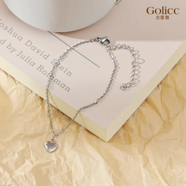 【Golicc】手鍊 ins 簡約 愛心 鈦鋼(七夕 情人節 生日 手環 手繩 首飾 飾品 禮物)