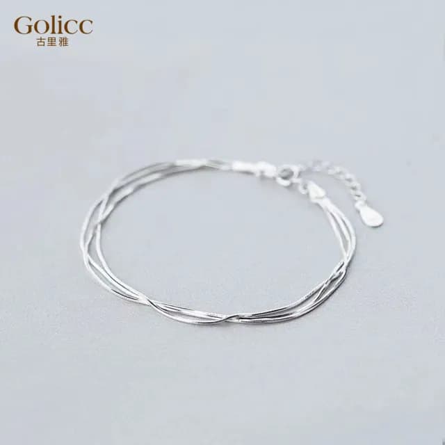 【Golicc】手鍊 日韓風 簡約 多層 蛇骨(七夕 情人節 生日 手環 手繩 首飾 飾品 禮物)