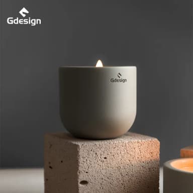 【Gdesign】簡約灰泥系質感香氛蠟燭 175g(香氛蠟燭、花香蠟燭、融蠟燈、多巴胺、擴香、情人節禮物)