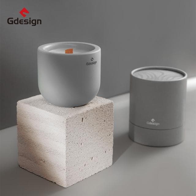 【Gdesign】簡約灰泥系質感香氛蠟燭 175g(香氛蠟燭、花香蠟燭、融蠟燈、多巴胺、擴香、情人節禮物)