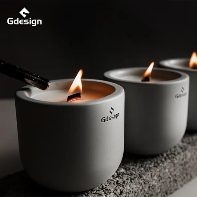 【Gdesign】簡約灰泥系質感香氛蠟燭 175g(香氛蠟燭、花香蠟燭、融蠟燈、多巴胺、擴香、情人節禮物)
