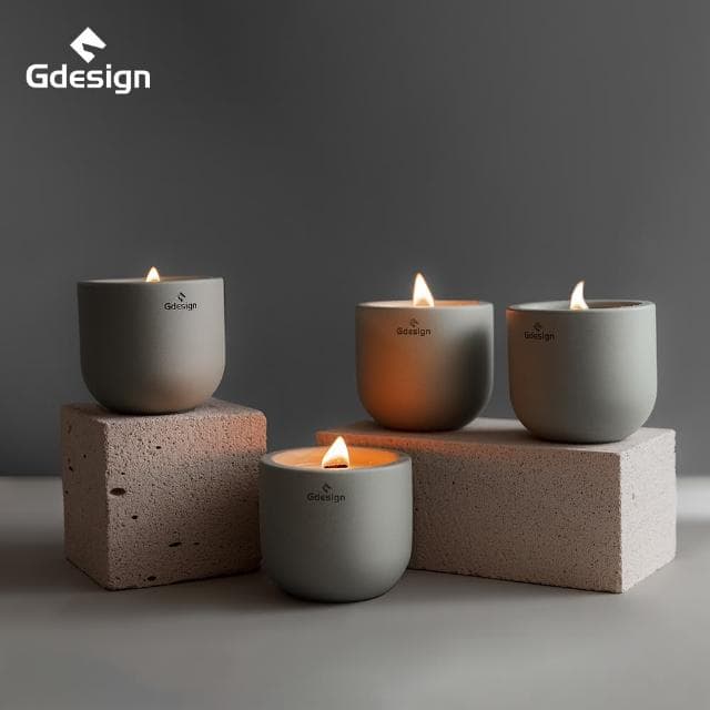 【Gdesign】簡約灰泥系質感香氛蠟燭 175g(香氛蠟燭、花香蠟燭、融蠟燈、多巴胺、擴香、情人節禮物)