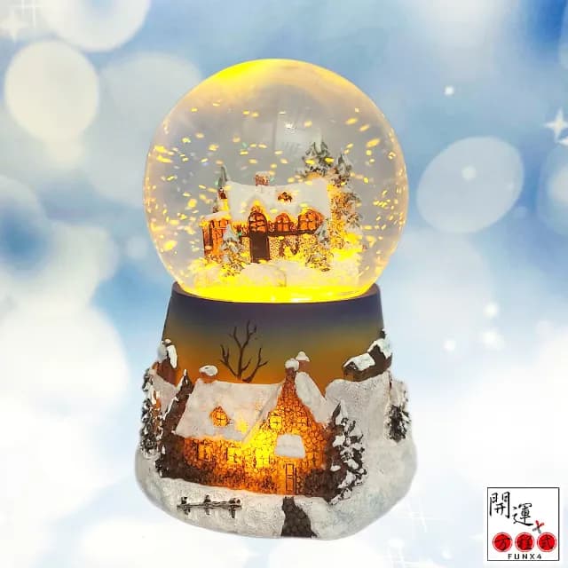 【開運方程式】聖誕雪花開運療癒水晶球音樂盒(藍芽/USB充電聖誔節交換禮物風水禮盒送禮開運/入厝禮)