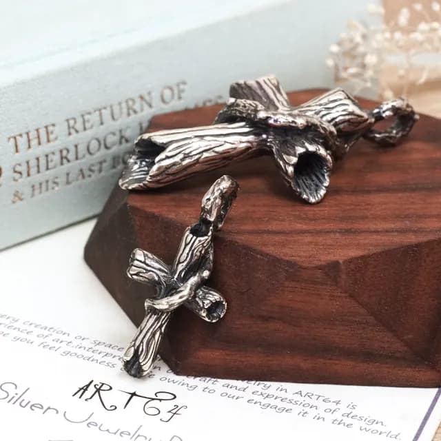 【ART64】森木十字架 大款 925純銀項鍊(男生項鍊 十字架項鍊 情人節禮物)