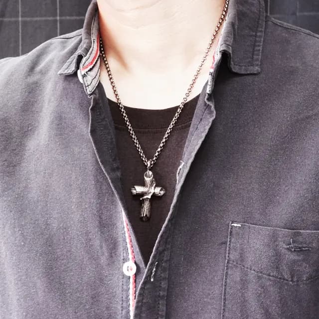 【ART64】森木十字架 大款 925純銀項鍊(男生項鍊 十字架項鍊 情人節禮物)