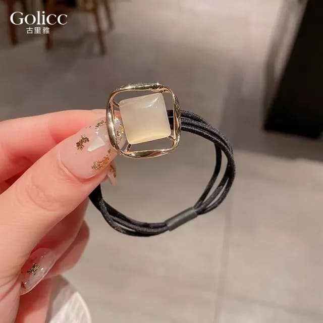 【Gulicc】髮圈 貓眼石 簡約 幾何(雙11 聖誕節 生日 髮飾 頭飾 大腸圈 髮夾 禮物)