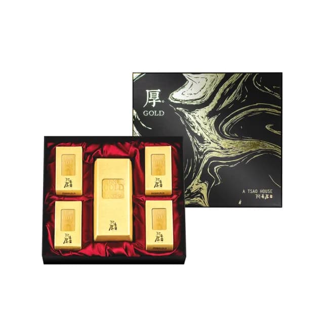【阿皂屋】開運雲母檀香手工香皂５入禮盒｜厚禮萬金(手工皂 香氛皂 香皂 金條 禮盒 檀香皂)