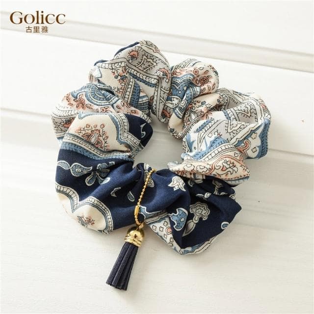 【Golicc】髮圈 歐美款 復古 流蘇 吊墜 大腸圈(618 七夕 情人節 生日 髮飾 頭飾 鯊魚夾 抓夾 禮物)