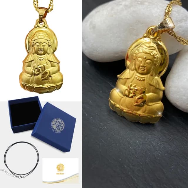 【天相】保平觀音項鍊(新年/送禮/生日/金鑲玉/飾品/黃金/禮物/禮盒/奇門遁甲/特降/平安)