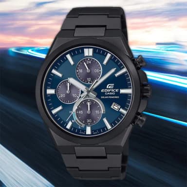 【CASIO 卡西歐】EDIFICE 太陽能三眼計時手錶 送禮 禮物 推薦(EQS-950DC-2AV)