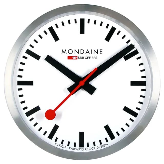 【MONDAINE 瑞士國鐵】40cm經典掛鐘(白)
