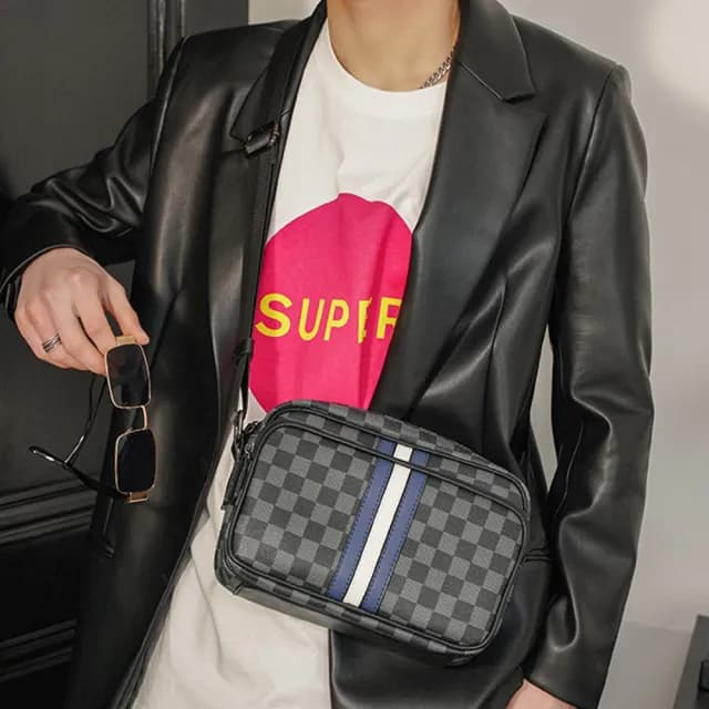 【LEEHER】男生郵差包/男生包包/肩背包/男朋友生日禮物/精品包包/郵差包男/復古郵差包/側背包男