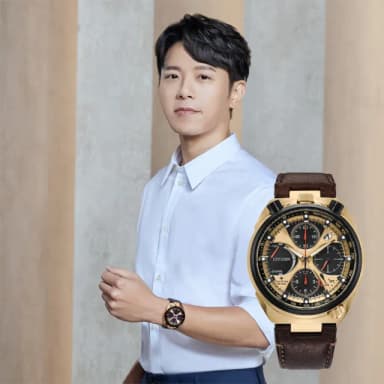 【CITIZEN 星辰】韋禮安配戴款 牛頭錶 50週年光動能三眼計時手錶 母親節 禮物 男錶(AV0072-01X)