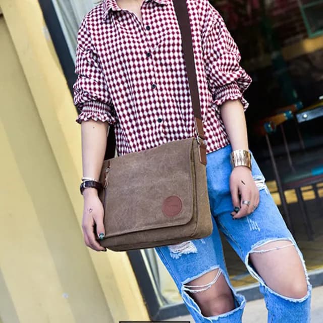【LEEHER】父親節禮物 斜背包/側背包/書包/帆布包/男生包包/帆布斜背包/大容量側背包/復古包包/帆布側背包/