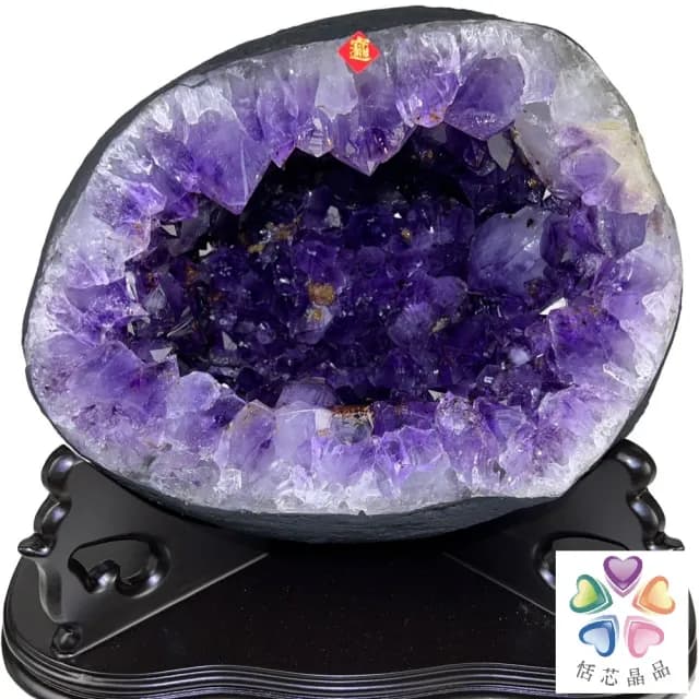 【恬芯晶品】10.5kg巴西頂級紫晶圓洞聚寶盆AM61(桌上型聚財招財貴人開運風水擺件帝王紫水晶洞新居禮物)