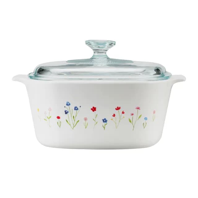 【CorelleBrands 康寧餐具】3L方形康寧鍋-春漾花朵