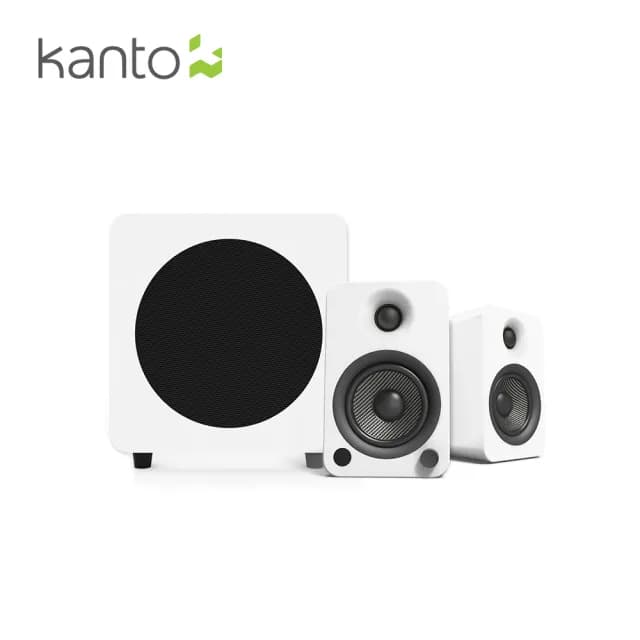 【Kanto】YU4藍牙立體聲書架喇叭+SUB8重低音喇叭(黑白限定款)