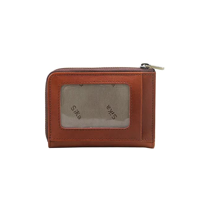 【Sika真皮手工包】拉鍊零錢包(真皮包包/A8316-01原味褐)
