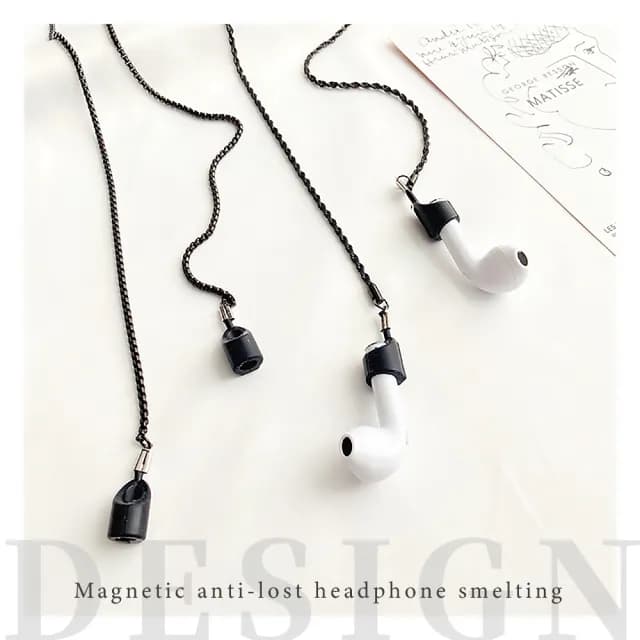 【掛脖防掉】磁吸式防丟耳機鍊(眼鏡鍊 藍芽耳機 無線耳機 airpods 項鍊 口罩鏈 鍊子 鏈子 防丟鍊 掛鍊)