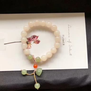 【KT DADA】送女友 生日禮物 手鍊女 手串 手鍊串珠 佛珠手鍊 和田玉手串 和田玉手鍊 煙紫色手鍊 招財手鍊