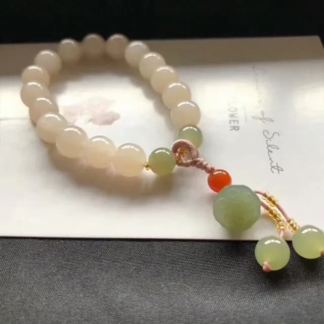 【KT DADA】包包 送女友 生日禮物 手鍊女 手串 手鍊串珠 佛珠手鍊 和田玉手串 和田玉手鍊 煙紫色手鍊