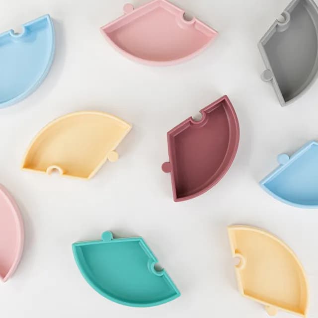 【minikoioi】土耳其製 防滑防傾倒吸盤矽膠拼圖餐盤 多色可選(兒童學習餐具)