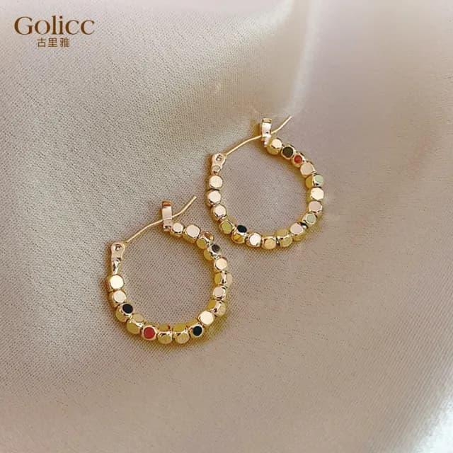 【Golicc】耳環 復古 港風(七夕 情人節 生日 飾品 耳飾 耳墜 禮物)