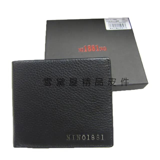【18NINO81】情人節禮物 真皮包包  短夾專櫃男仕短夾100%進口牛皮標準尺寸固定型證件夾附品牌禮盒