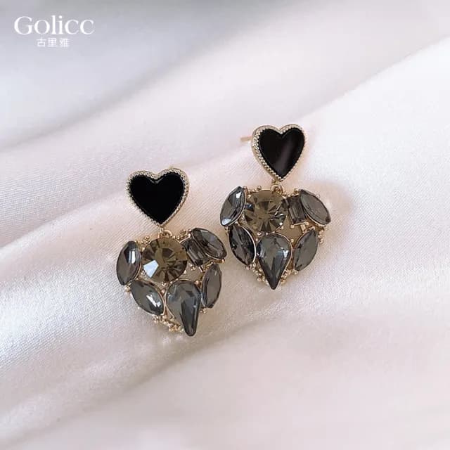 【Golicc】耳環 輕奢 心心 相映(99購物限定 生日 飾品 耳釘 耳飾 耳墜 禮物)