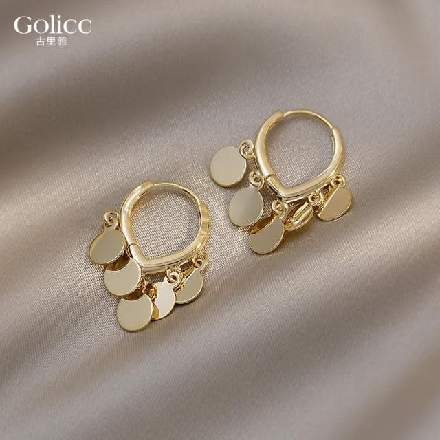 【Golicc】耳環 簡約 小巧 圓片(母親節 生日 情人節 飾品 耳釘 耳飾 耳墜 禮物)