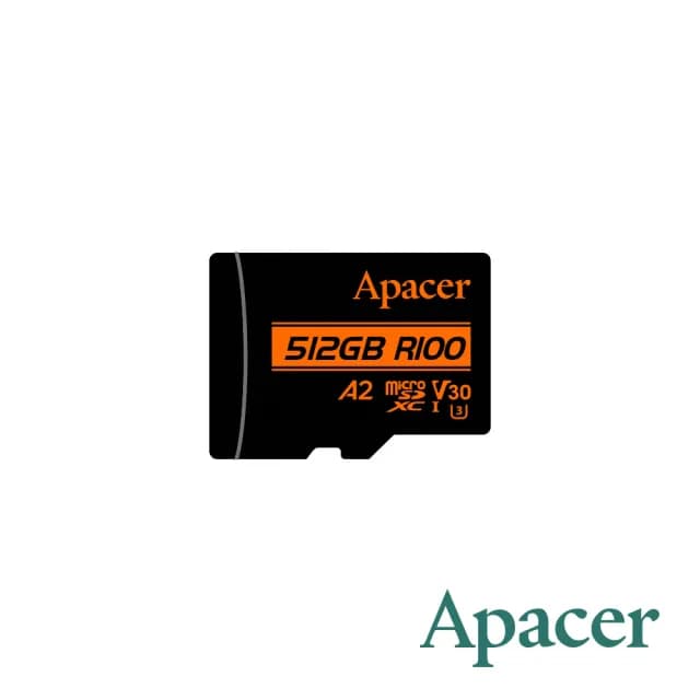 【Apacer 宇瞻】512GB MicroSDXC U3 V30 A2 Class10 記憶卡 100MB/s(公司貨)
