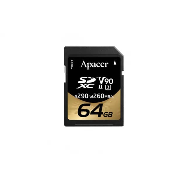 【Apacer 宇瞻】64GB SD UHS-II U3 V30 高速記憶卡 290MB/s(公司貨)