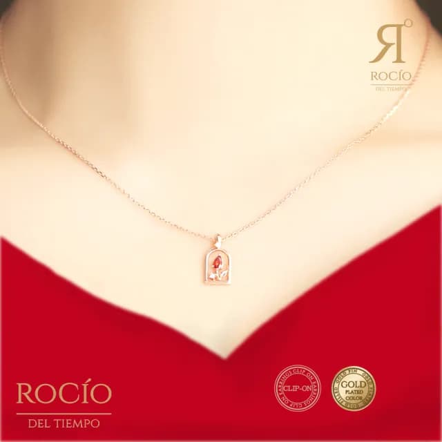【ROCiO】輕奢名媛經典鍍金色調系列頂級閃耀小王子玫瑰項鍊百搭款(母親節閨蜜生日情人節女友禮物)