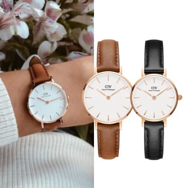 【Daniel Wellington】DW 手錶 Petite 系列 24mm-32mm 皮革錶/織紋錶(多款任選)