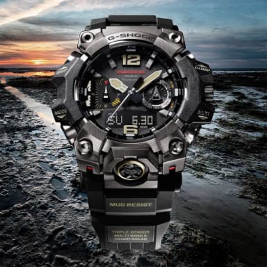 【CASIO 卡西歐】G-SHOCK MUDMASTER太陽能藍牙連線泥人錶 情人節 禮物(GWG-B1000-1A/速)
