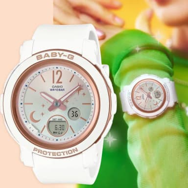 【CASIO 卡西歐】BABY-G 星光系列女錶-月光白色 送禮 禮物 推薦(BGA-290DS-7A)