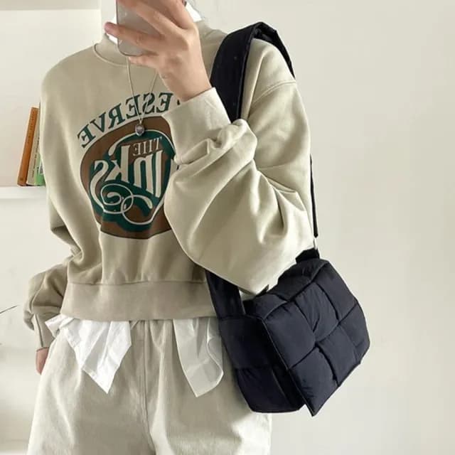 【LEEHER】父親節禮物 鋪棉包包/雲朵包/日系包包/側背包/女生包包/斜背包/子母包/尼龍斜背包/白色包包/尼龍