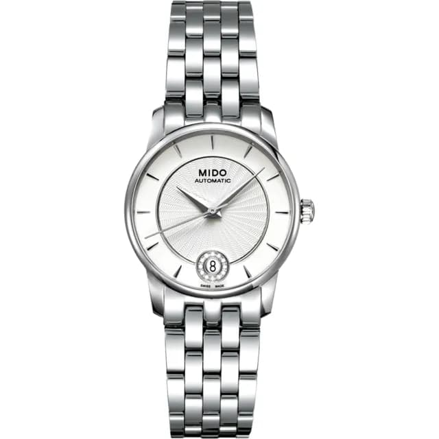 【MIDO 美度】官方授權 Baroncelli Big Lady 優雅鑽錶 機械女錶-33mm 手錶 禮物 推薦(M0072071103600)