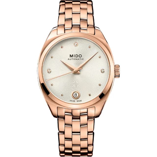 【MIDO 美度】官方授權 Belluna 皇室真鑽機械女錶-33mm 手錶 禮物 推薦(M0243073303600)