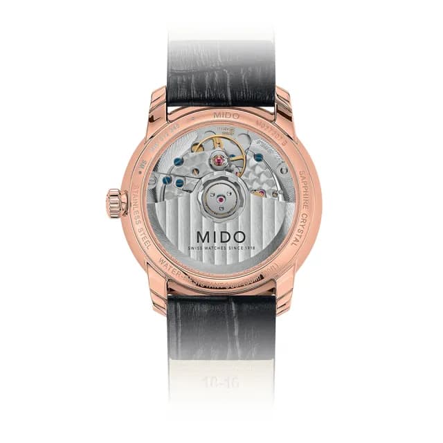 【MIDO 美度】官方授權 Baroncelli 永恆系列 鑽石機械女錶-33mm 手錶 禮物 推薦(M0272073626600)