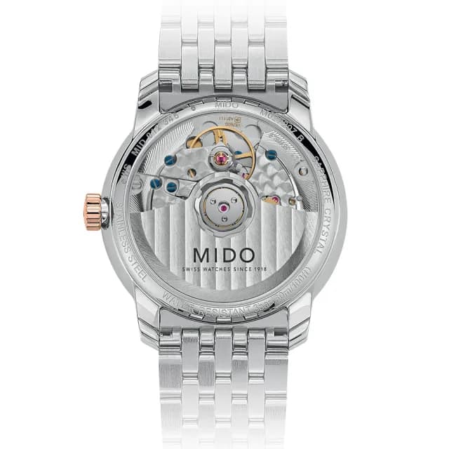【MIDO 美度】官方授權 Baroncelli 永恆系列 微笑月相機械女錶-33mm 手錶 禮物 推薦(M0272072201001)