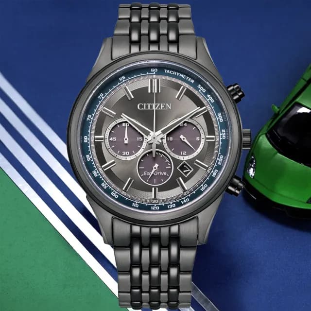 【CITIZEN 星辰】Chronograph系列 三眼計時光動能腕錶 七夕 情人節 送禮 推薦(CA4417-85H)